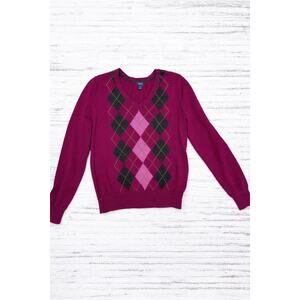💜 IZOD Argyle V-Neck Sweater – Classic Preppy Style